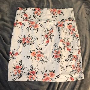 Forever 21 white skirt with floral pattern